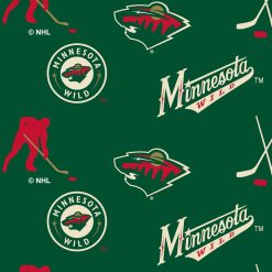 Minnesota Wild Fleece Fabric Tossed