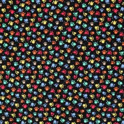 Paw Print Paint Splatter Super Snuggle Flannel Fabric