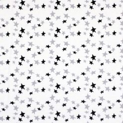 Glow in the Dark Flannel Fabric Stars on White