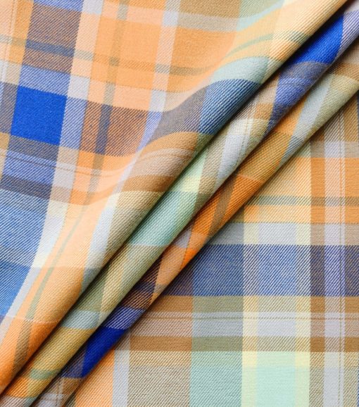 Fall Brushed Plaid Polyester Flannel Fabric - Image 3