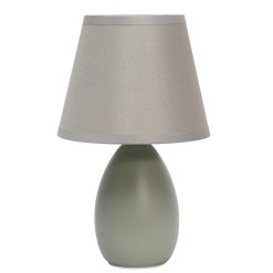 All The Rages Mini Egg Oval Ceramic Table Lamp, Gray