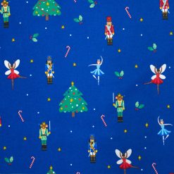 Nutcracker   Trees on Blue Super Snuggle Christmas Flannel Fabric