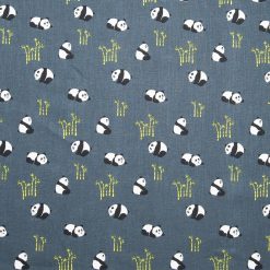 Panda Bears On Navy Novelty Prints Cotton Fabric