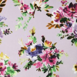Floral Bunches on Pink Anti Pill Fleece Fabric