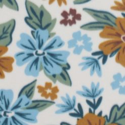 Blue Yellow Floral Blizzard Prints Fleece Fabric