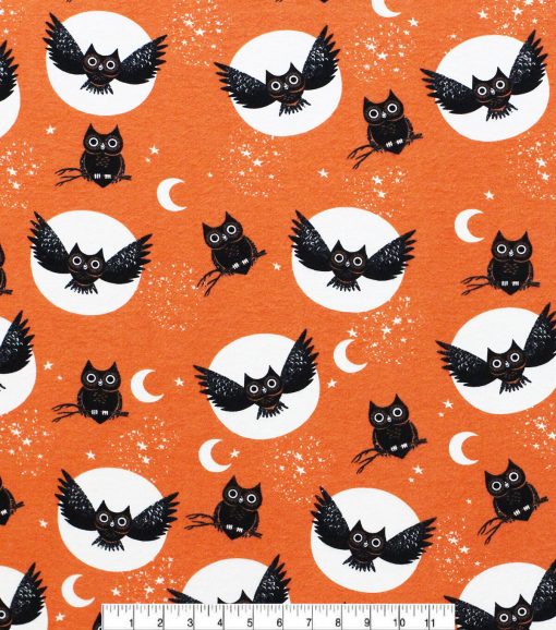 Owls Super Snuggle Halloween Flannel Fabric - Image 2