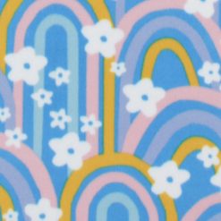 Rainbow And Floral Blizzard Prints Fleece Fabric