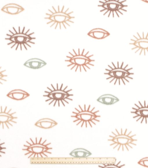 Cream Eye Blizzard Prints Fleece Fabric - Image 2