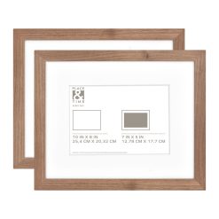 10 x 8 Matted to 7 x 5 Walnut Picture Frames 2pk by Place   Time