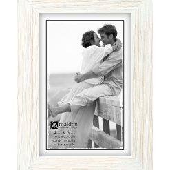 Malden White Wash Linear Tabletop   Wall Picture Frame
