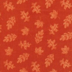Orange Leaves Anti Pill Fleece Fabric
