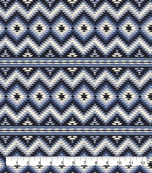 Blue Aztec Super Snuggle Flannel Fabric - Image 2