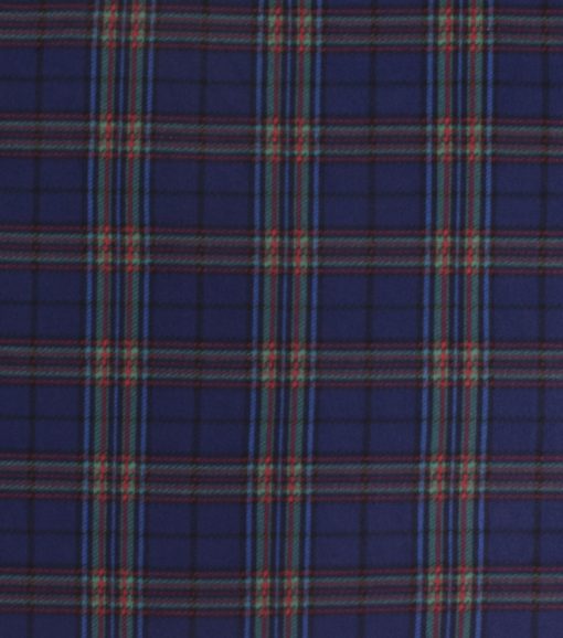 Navy Tartan Plaid Blizzard Fleece Fabric - Image 2