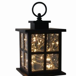 7 Black LED Rustic Lantern by Place   Time