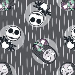 Nightmare Before Christmas Midnight Badge Fleece Fabric