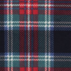 Navy   Red Tartan Plaid Anti Pill Fleece Fabric