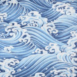 Blue Waves Quilt Metallic Cotton Fabric by Keepsake Calico