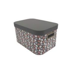 14 Brown Hearts Oval Box With Cut Out Handles by Place   Time