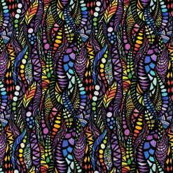 Bright Zentangle Quilt Cotton Fabric by Keepsake Calico