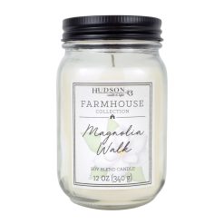 12oz Magnolia Walk Scented Mason Jar Candle by Hudson 43
