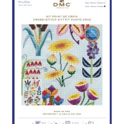 DMC 9 x 13 Emily Peacock Botanical Waterside Cross Stitch Kit