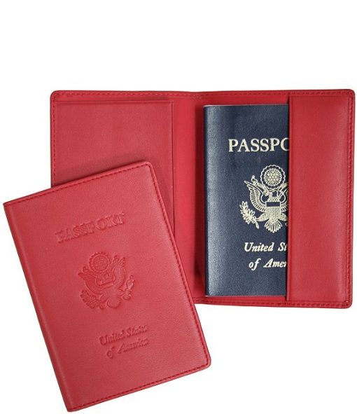 Leather Debossed RFID Blocking Passport Jacket - Image 5
