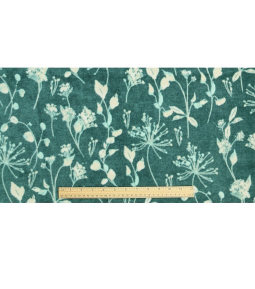 Green Floral Luxe Fleece Fabric - Image 4