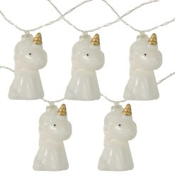 Northlight 10-Count White Unicorn LED String Lights   4.5 ft Clear Wire