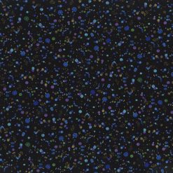 Hi Fashion Dots on Black Premium Metallic Cotton Fabric