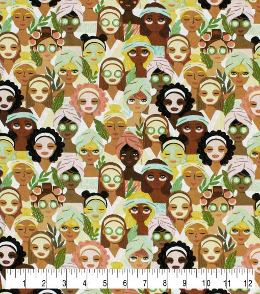 Novelty Cotton Fabric Spa Day - Image 3