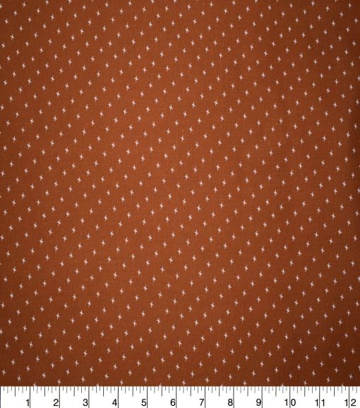 Orange Geometric Cotton Fabric - Image 2
