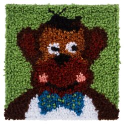Wonderart Latch Hook Kit Monkey with Bowtie 12 12