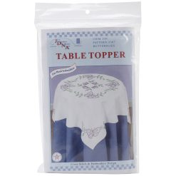 Jack Dempsey 35 Butterflies Stamped Perle Edge Table Topper