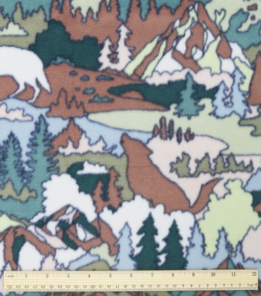 Sketched Landscape Anti Pill Fleece Fabric - Image 3