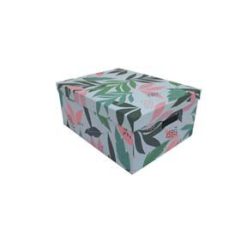 15 Tropical Floral on White Rectangle Box by Place   Time