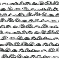 RoomMates 20.5 x 16.5  Gray Doodle Scallop Peel   Stick Wallpaper