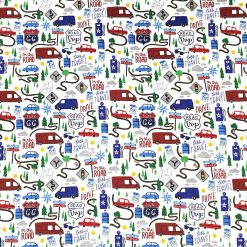 Super Snuggle Patriotic Road Trip Flannel Fabric