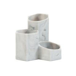 Simplify 5 Marble 3 Compartment Pencil Brush Holder