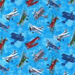 Fabric Traditions Tossed Airplanes Novelty Cotton Fabric