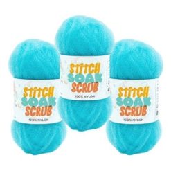 Lion Brand Stitch Soak Scrub 92yds Worsted Nylon Yarn 3 Bundle