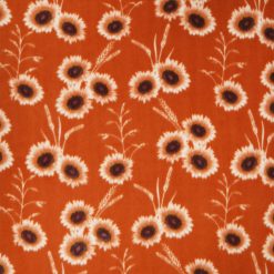 Sunflowers on Orange Anti Pill Fleece Fabric
