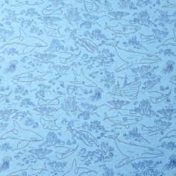 Blue Underwater Outline Super Snuggle Flannel Fabric
