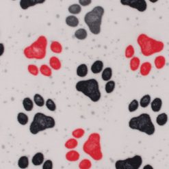 Watercolor Paws on White Anti Pill Fleece Fabric