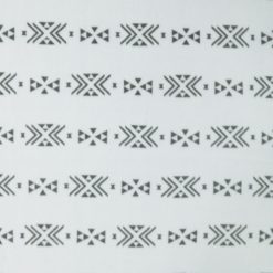 Gray Linear Aztec Geometrics on White Anti Pill Fleece Fabric