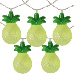 Northlight 10-Count Green Pineapple LED String Lights   4.5ft Clear Wire