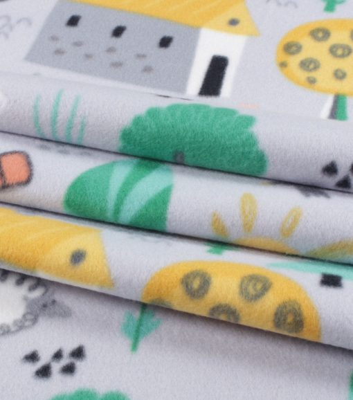Farm On Gray Blizzard Fleece Fabric - Image 2