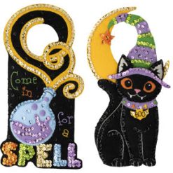 Bucilla 4.5 x 10 Spellbound Greetings Door Hanger Applique Kit 2ct