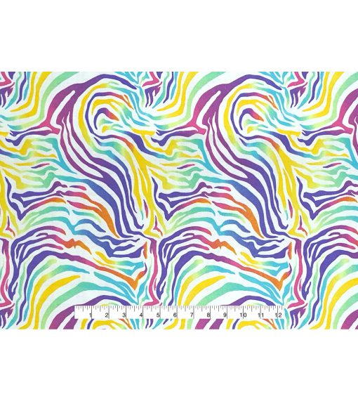 Rainbow Zebra Super Snuggle Flannel Fabric - Image 4