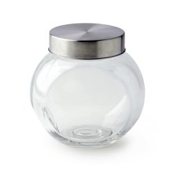 5 Round Tilted Glass Jar With Lid by Park Lane