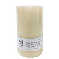 3 x 6 Ivory 3 Wick Unscented Poured Pillar Candle by Place   Time